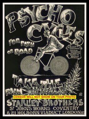 Home Wall Decor Photo Collectible Art Print 8x10 London England Bicycle Ad.